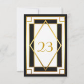 テーブル番号,グレートギャツビー,エレガント,シック,白 黒 招待状 (裏面)