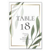 テーブル番号 |セージ緑のオリーブの枝の水色 (正面)