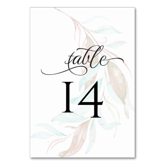 テーブル番号 | パステルウォーターカラーウィスピーな葉 (裏面)