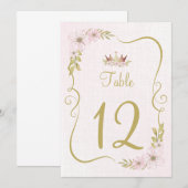 テーブル番号 ピンクのプリンセス 招待状 (正面/裏面)