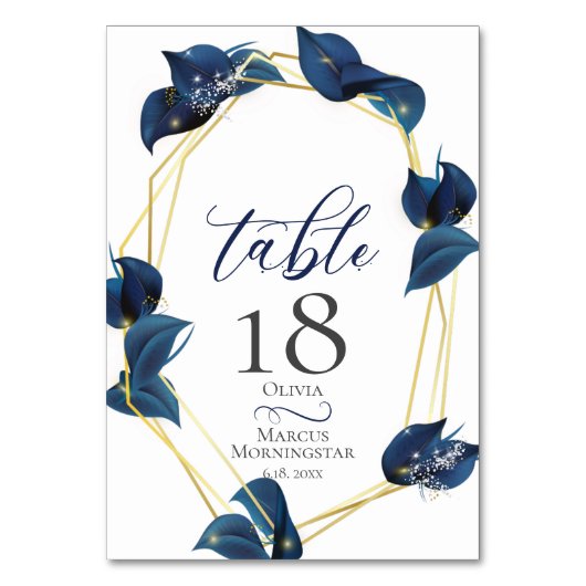 テーブル番号 | モダン ディープインディゴブルー ゴールド (正面)