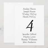 テーブル番号 名前一覧 受付 席札 招待状 (正面/裏面)