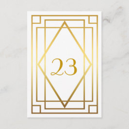テーブル番号，素晴らしギャツビーエレガント，シック，ホワイト金ゴールド 招待状