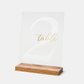 テーブル番号, 結婚式番号, ゴールド, レセプション アクリルサイン (傾斜)
