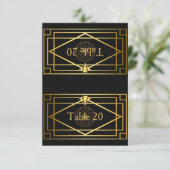 テーブル番号、結婚式、会議、グレートギャツビー、黒 招待状 (スタンド正面)