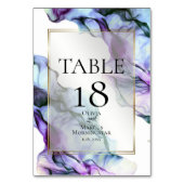 テーブル番号 | 鮮やかなターコイズインディゴ抽象インク (正面)