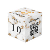 テーブル番号QRコードメニュー大理石ビジネスロゴ フォトキューブ (裏面アングル)