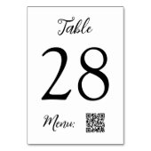 テーブル番号QRコードメニュ結婚ー テーブルナンバー (裏面)