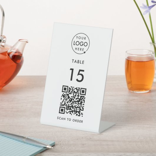 テーブル番号QRコードレストランカフェの注文スキャン 台座サイン (インサイチュ)