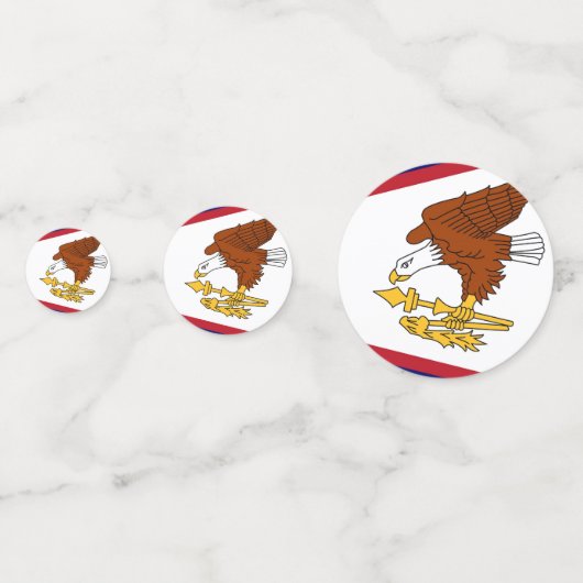 テーブル紙吹雪とアメリカ合衆国サモア国旗 コンフェッティ (正面)