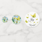 テーブル紙吹雪ホワイトリリイエローバタフライ コンフェッティ (裏面)