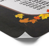 テーブル結婚のカボチャ秋チョークポスター席 ポスター (角)