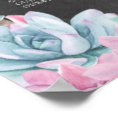 テーブル結婚のチョーク多肉ポスター席 ポスター (角)