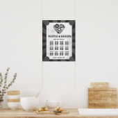 テーブル結婚の座席12スティームパンク結婚のハート ポスター (キッチン)