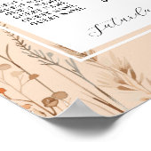 テーブル結婚の座席8ボホ花模様ボヘミア ポスター (角)