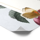 テーブル結婚の座席8開花蝶フローラ ポスター (角)