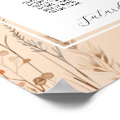 テーブル結婚ズシーティング12ボヘミアンボホ花模様 ポスター (角)