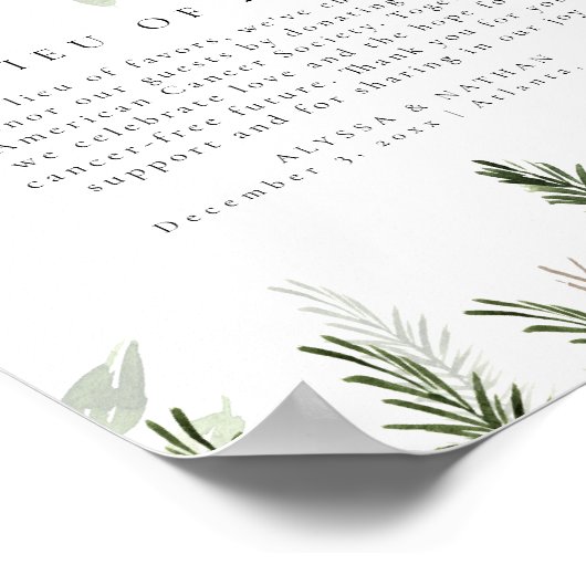 テーブル結婚トップへの好意の代わりにクリスマスのサイン ポスター (角)