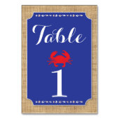 テーブル結婚ナンバーズカニ煮沸ビーチラップ テーブルナンバー (裏面)