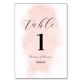 テーブル結婚番号の水彩桃の洗浄 テーブルナンバー (裏面)
