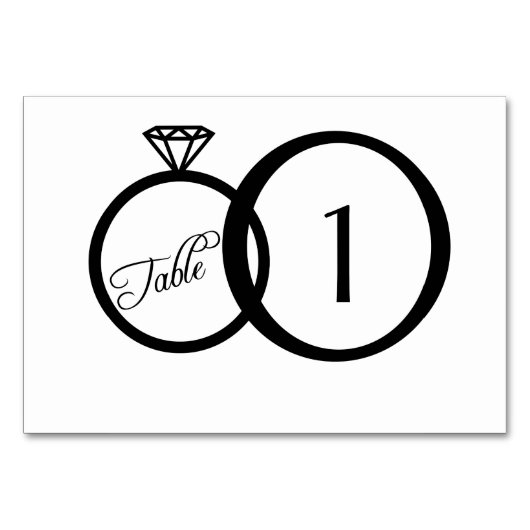 テーブル結婚番号カード（白） テーブルナンバー (正面)