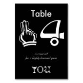 テーブル14は非常に名誉あるゲストのために予約されている テーブルナンバー (裏面)