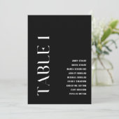 テーブル1 モダン ボールド ウェディング テーブル ナンバー 招待状 (スタンド正面)