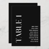 テーブル1 モダン ボールド ウェディング テーブル ナンバー 招待状 (正面/裏面)