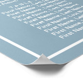 テーブル25青い白いフローラ結婚の座席表 ポスター (角)