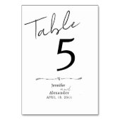 テーブル カード ウェディング ミニマリスト 現代のカリグラフィー (裏面)