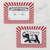 テーブル#座席表のサーカスの赤 プレイスカード (正面/裏面)