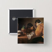 テーブル、c.1620-21の2人 缶バッジ (正面&裏面)