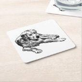 テーブルCalm: Golden Grain スクエアペーパーコースター (アングル)