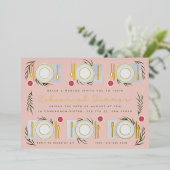 テーブ図解入りの、写真付きのルリハーサルディナー金ゴールド 箔招待状 (立ち正面)