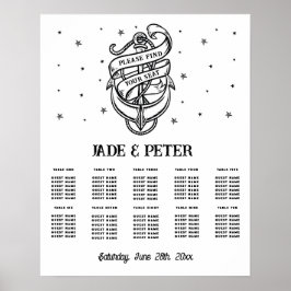 テーブ結婚ルシート10伝統的タトゥーいかり ポスター