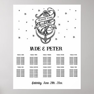 テーブ結婚ルシート10伝統的タトゥーいかり ポスター