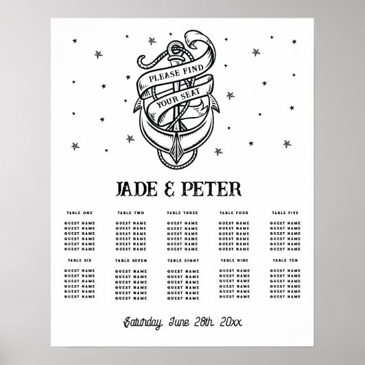 テーブ結婚ルシート10伝統的タトゥーいかり ポスター (正面)