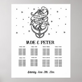 テーブ結婚ルシート8伝統的タトゥーいかり ポスター