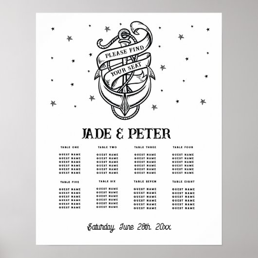 テーブ結婚ルシート8伝統的タトゥーいかり ポスター (正面)