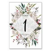 テーブ結婚ルナンバーカード白フローラ緑 テーブルナンバー (裏面)