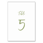 テーブ結婚ル番号sage green minimalistスクリプト テーブルナンバー (正面)