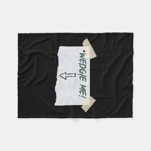 テープとおもしろい矢印ガイド付きWedgie私のことわざ フリースブランケット (正面(横))