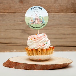 テープと小さな足指ベビーシャワーステッカー ラウンドシール