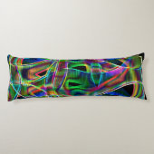 テープのような曲線、カラフルネオン、レリーフ、 浮き彫りのオーバーラップ ボディピロー (裏面)