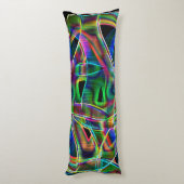 テープのような曲線、カラフルネオン、レリーフ、 浮き彫りのオーバーラップ ボディピロー (裏面 (縦))