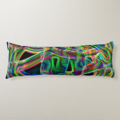 テープのような曲線、カラフルネオン、レリーフ、 浮き彫りのオーバーラップ ボディピロー (正面)