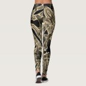 テープのような曲線、カーキまたはベージュラインのレリーフ、 浮き彫り レギンス (裏面)