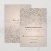 テープの花飾り ウェディング返信カード 出欠カード (正面/裏面)