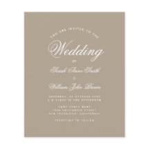 テープカラーのシンプルなカリグラフィー結婚式招待状