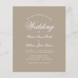 テープカラーのシンプルなカリグラフィー結婚式招待状